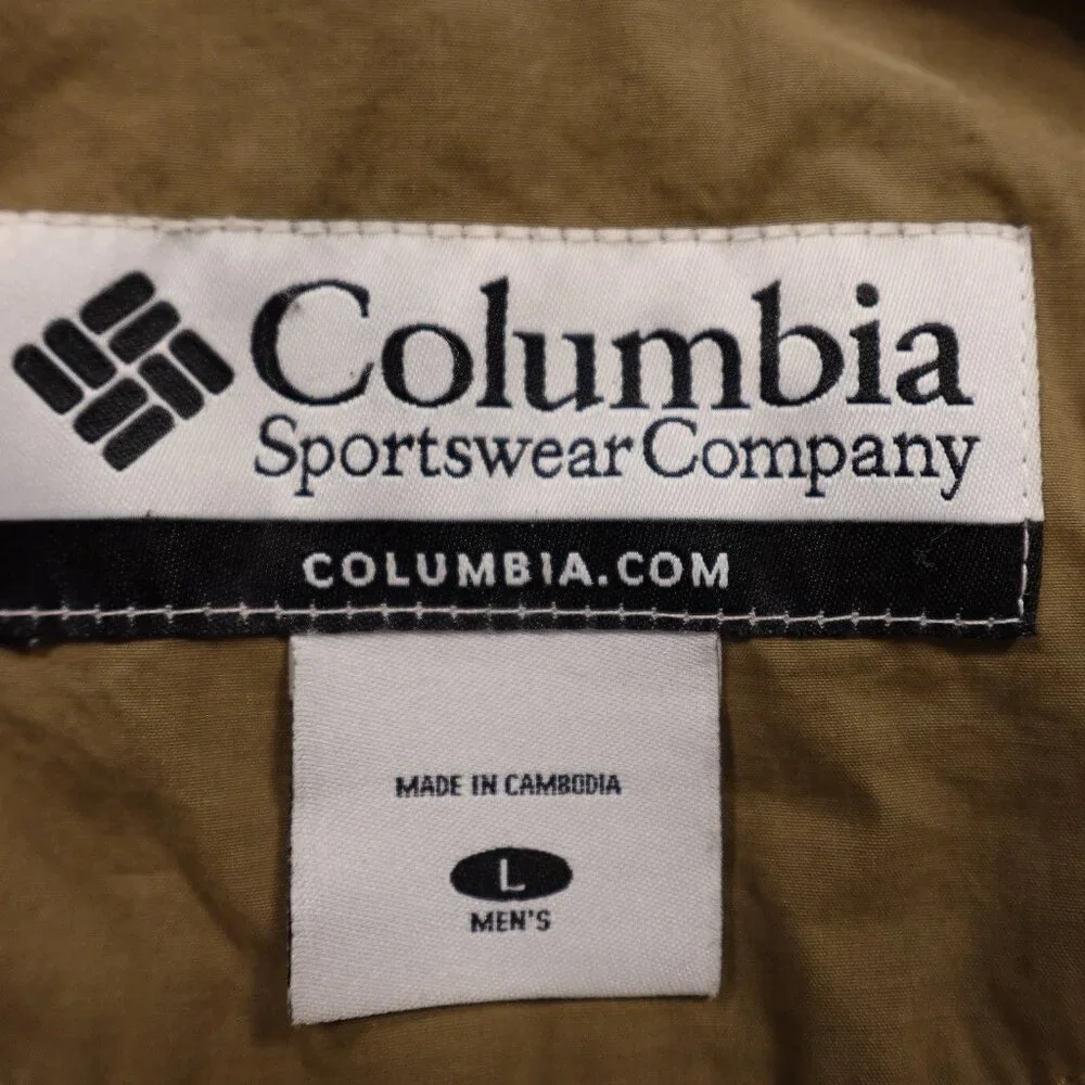 Columbia‎ Windbreaker Jacket Men’s Large Tan Lightweight Hiking Outdoor